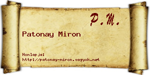Patonay Miron névjegykártya